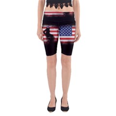 Honor Our Heroes On Memorial Day Yoga Cropped Leggings by Catifornia