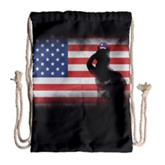 Honor Our Heroes On Memorial Day Drawstring Bag (large) by Catifornia