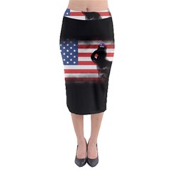 Honor Our Heroes On Memorial Day Midi Pencil Skirt by Catifornia