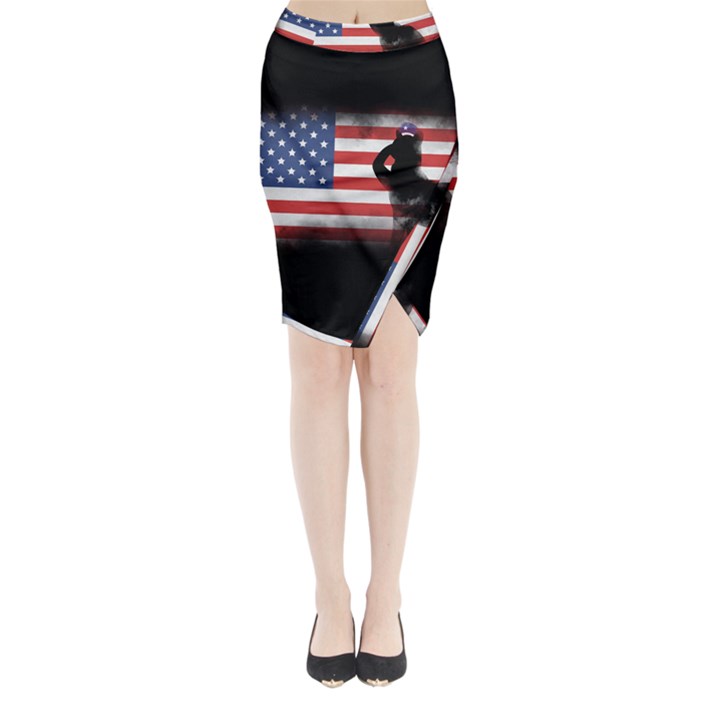 Honor Our Heroes On Memorial Day Midi Wrap Pencil Skirt