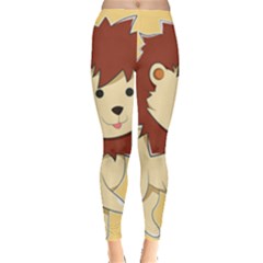 Happy Cartoon Baby Lion Leggings  by Catifornia