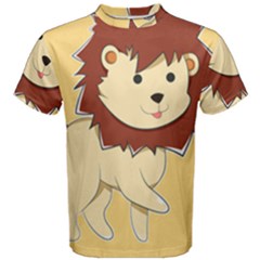 Happy Cartoon Baby Lion Men s Cotton Tee by Catifornia