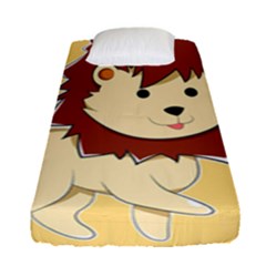 Happy Cartoon Baby Lion Fitted Sheet (single Size) by Catifornia