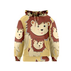 Happy Cartoon Baby Lion Kids  Pullover Hoodie by Catifornia