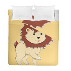 Happy Cartoon Baby Lion Duvet Cover Double Side (full/ Double Size) by Catifornia