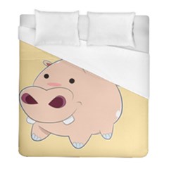 Happy Cartoon Baby Hippo Duvet Cover (full/ Double Size) by Catifornia