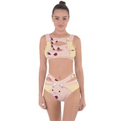 Happy Cartoon Baby Hippo Bandaged Up Bikini Set 