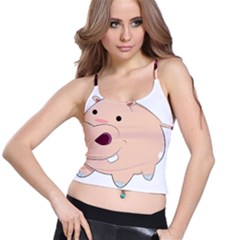 Happy Cartoon Baby Hippo Spaghetti Strap Bra Top by Catifornia