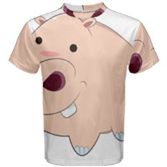 Happy Cartoon Baby Hippo Men s Cotton Tee by Catifornia