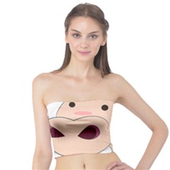 Happy Cartoon Baby Hippo Tube Top by Catifornia