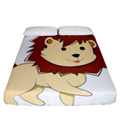 Happy Cartoon Baby Lion Fitted Sheet (california King Size) by Catifornia