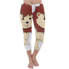 Happy Cartoon Baby Lion Capri Winter Leggings  by Catifornia