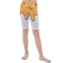 Yellow Cat Egg Kids  Mid Length Swim Shorts by Catifornia