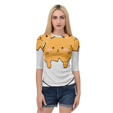 Yellow Cat Egg Quarter Sleeve Tee by Catifornia