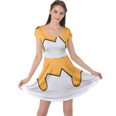 Yellow Cat Egg Cap Sleeve Dresses by Catifornia