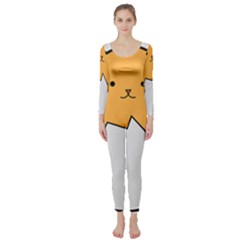 Yellow Cat Egg Long Sleeve Catsuit