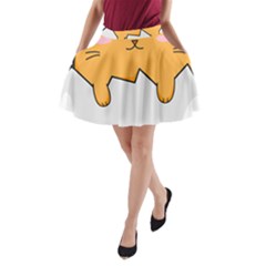 Yellow Cat Egg A-line Pocket Skirt