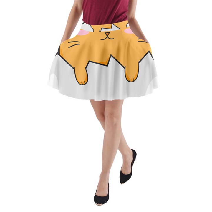 Yellow Cat Egg A-Line Pocket Skirt