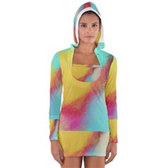 Textured paint                   Women s Long Sleeve Hooded T-shirt