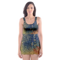 3 Colors Paint                    Skater Dress Swimsuit by LalyLauraFLM