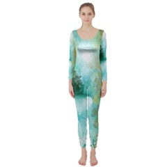Turquoise River Long Sleeve Catsuit by digitaldivadesigns