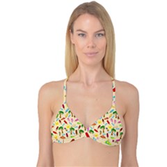 Beach Pattern Reversible Tri Bikini Top by Valentinaart