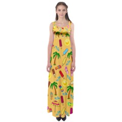 Beach Pattern Empire Waist Maxi Dress by Valentinaart