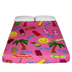 Beach Pattern Fitted Sheet (king Size) by Valentinaart