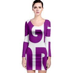 Migraine Warrior with Ribbon Long Sleeve Bodycon Dress