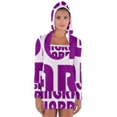 Migraine Warrior with Ribbon Women s Long Sleeve Hooded T-shirt