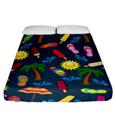 Beach Pattern Fitted Sheet (king Size) by Valentinaart