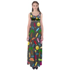 Beach Pattern Empire Waist Maxi Dress by Valentinaart