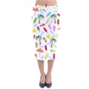 Beach Pattern Velvet Midi Pencil Skirt View1