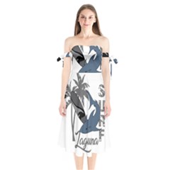 Surf - Laguna Shoulder Tie Bardot Midi Dress