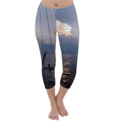 Sailing Into The Storm Capri Winter Leggings  by oddzodd