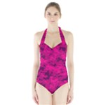 PINK TARN Women s Halter One Piece Swimsuit