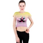 UNICORN - I AM NOT CUTE  Crew Neck Crop Top