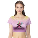 UNICORN - I AM NOT CUTE  Short Sleeve Crop Top (Tight Fit)