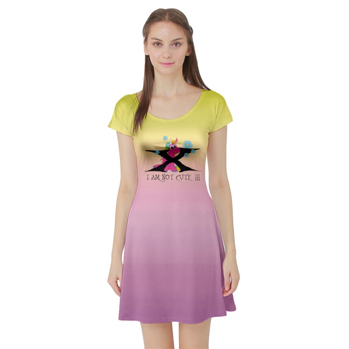 UNICORN - I AM NOT CUTE  Short Sleeve Skater Dress