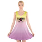 UNICORN - I AM NOT CUTE  V-Neck Sleeveless Skater Dress