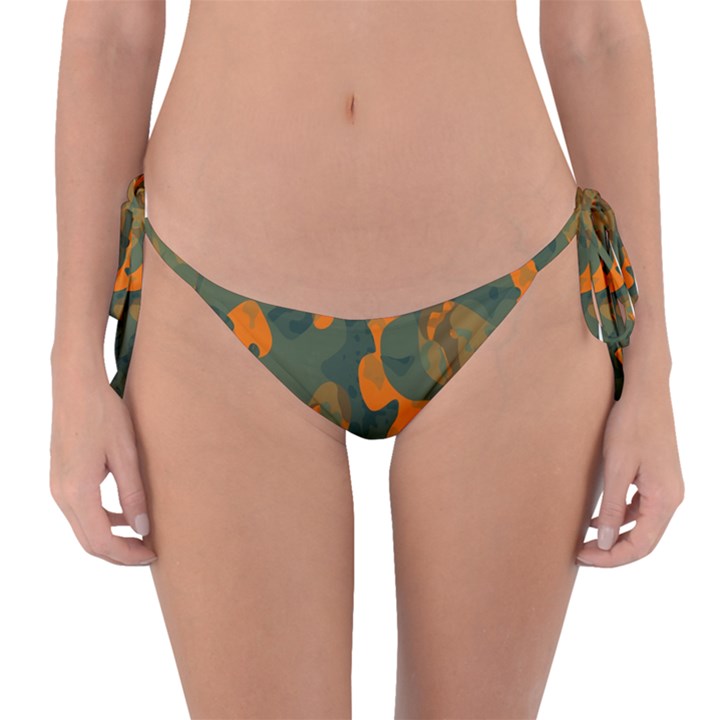 Green and orange camo  Reversible Bikini Bottom