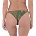 Green and orange camo  Reversible Bikini Bottom View2