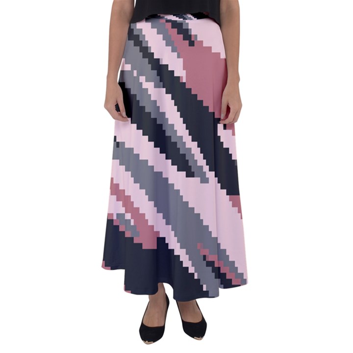 Pink digital Camouflage Flared Maxi Skirt