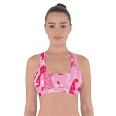 Pink Melt Camo Cross Back Sports Bra by TRENDYcouture
