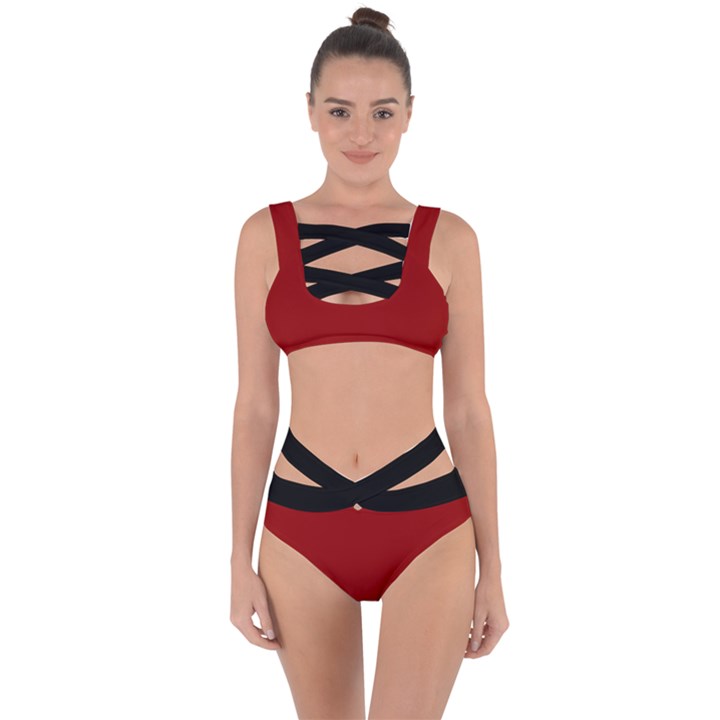 RED and BLACK Bandaged Up Bikini Set 