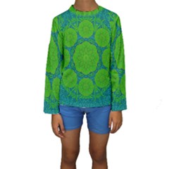 Summer And Festive Touch Of Peace And Fantasy Kids  Long Sleeve Swimwear