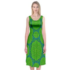 Summer And Festive Touch Of Peace And Fantasy Midi Sleeveless Dress by pepitasart