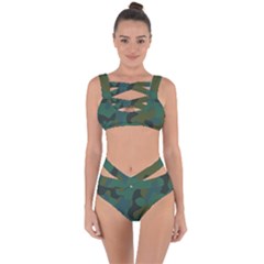 Blue Green Camo Bandaged Up Bikini Set 