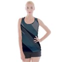 Teal Camo Abstract Crisscross Back Tank Top  View1