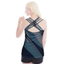 Teal Camo Abstract Crisscross Back Tank Top  View2